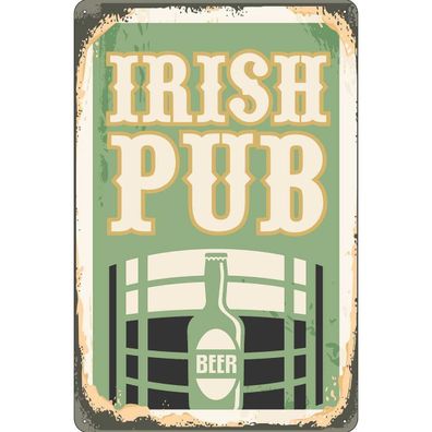 vianmo Blechschild 30x40 cm gewölbt Essen Trinken Irish pub Beer Bier Alkohol