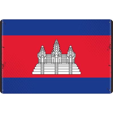 vianmo Blechschild Wandschild 30x40 cm Kambodscha Fahne Flagge