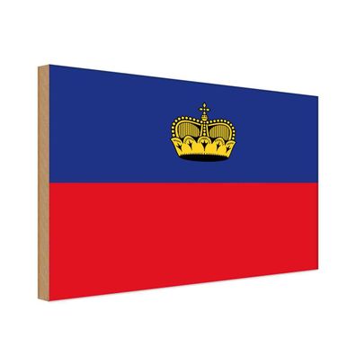 vianmo Holzschild Holzbild 30x40 cm Liechtenstein Fahne Flagge