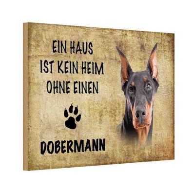 vianmo Holzschild 20x30 cm Tier Doberman Hund ohne kein Heim