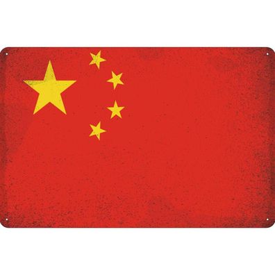 vianmo Blechschild Wandschild 20x30 cm China Fahne Flagge