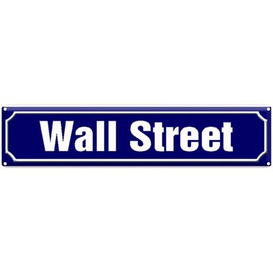 Blechschild 46x10 cm - Wall Street New York