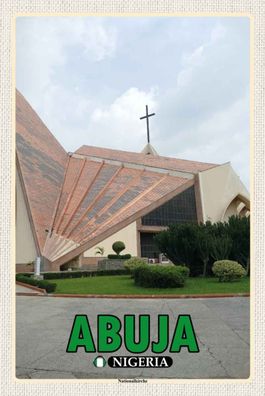 vianmo Holzschild 20x30 cm Stadt Abuja Nigeria Nationalkirche