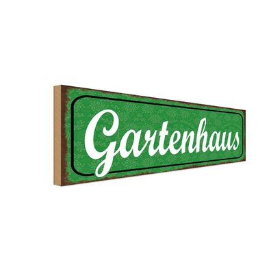 vianmo Holzschild 27x10 cm Haus Garten Gartenhaus