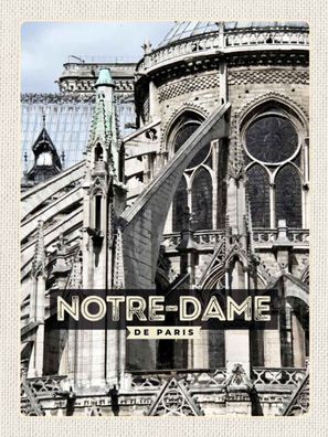 Holzschild 30x40 cm - Notre-Dame de Paris Architektur