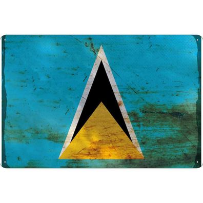 vianmo Blechschild Wandschild 30x40 cm Saint Lucia Fahne Flagge
