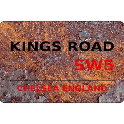 Blechschild 18x12 cm - England Chelsea Kings Road SW5