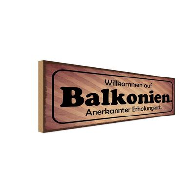 vianmo Holzschild 27x10 cm Dekoration Willkommen auf Balkonien