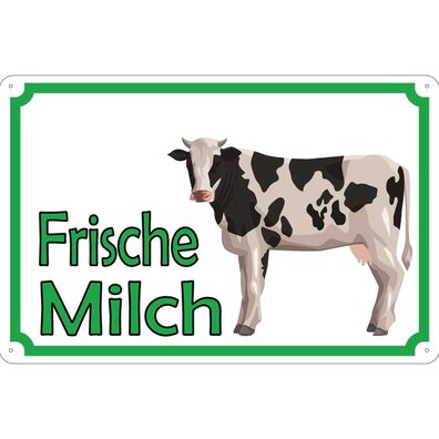 vianmo Blechschild 18x12 cm gewölbt Hofladen Marktstand Laden frische Milch Verkau...