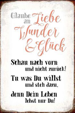 vianmo Holzschild 20x30 cm Dekoration glaube an Liebe Wunder Glück