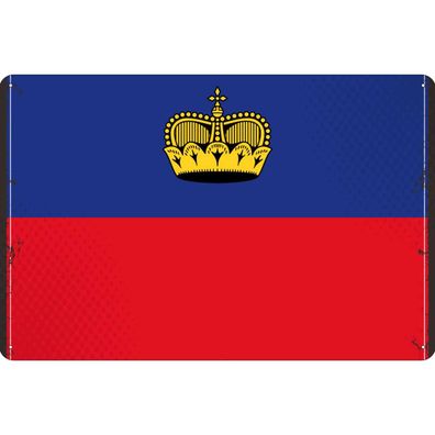 vianmo Blechschild Wandschild 30x40 cm Liechtenstein Fahne Flagge