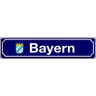 Blechschild 46x10 cm - Bayern Wappen