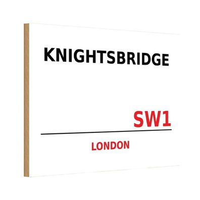 vianmo Holzschild 20x30 cm England Knightsbridge SW1