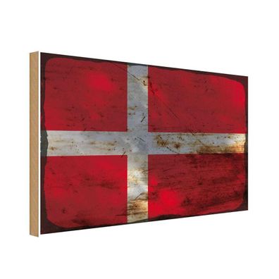 vianmo Holzschild Holzbild 20x30 cm Dänemark Fahne Flagge