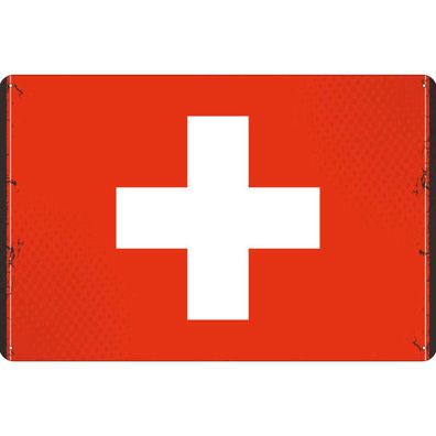 vianmo Blechschild Wandschild 20x30 cm Schweiz Fahne Flagge