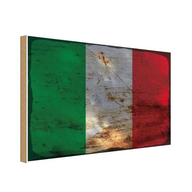 vianmo Holzschild Holzbild 30x40 cm Italien Fahne Flagge
