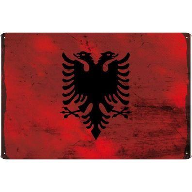vianmo Blechschild Wandschild 30x40 cm Albanien Fahne Flagge