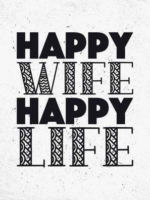 vianmo Holzschild 30x40 cm Männer Frauen Frau Happy wife happy Life