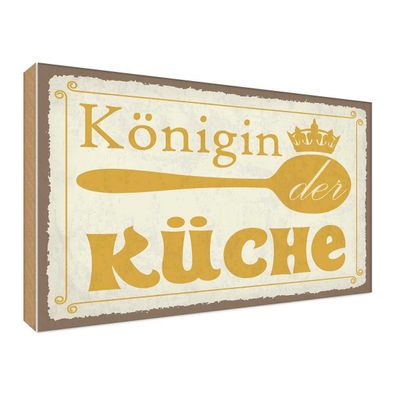 vianmo Holzschild 30x40 cm Küche Kochen Königin der Küche Krone