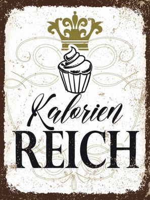 vianmo Holzschild 30x40 cm Küche Kochen Cupcake Kalorien reich