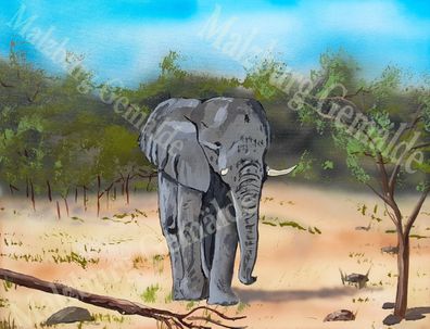 Originalgemälde auf Leinwand "Der Elefant"