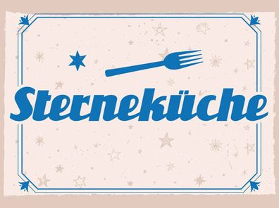 vianmo Blechschild 30x40 cm gewölbt Küche Kochen Sterneküche