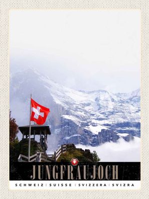 Holzschild 30x40 cm - Jungfraujoch Schweiz Wintertraum Natur