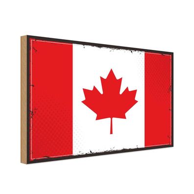vianmo Holzschild Holzbild 30x40 cm Kanada Fahne Flagge