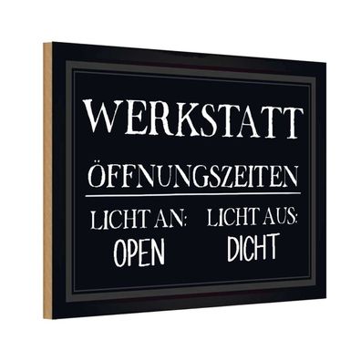vianmo Holzschild 20x30 cm Garage Werkstatt Werkstatt Öffnungszeiten open