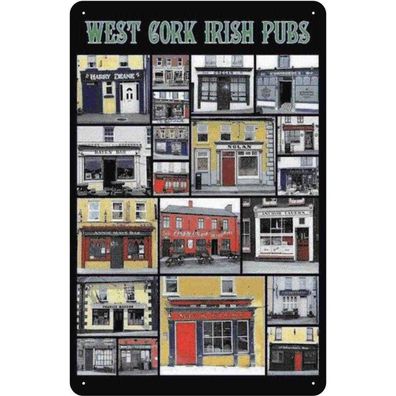 vianmo Blechschild 20x30 cm gewölbt Essen Trinken Alkohol West Cork irish pubs