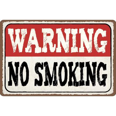 vianmo Blechschild 30x40 cm gewölbt Haus Garten Warning no smoking