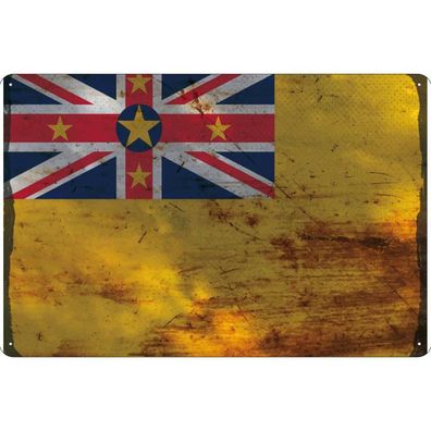 vianmo Blechschild Wandschild 30x40 cm Niue Fahne Flagge