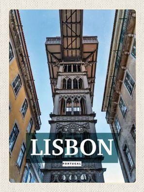 Blechschild 30x40 cm - Lisbon Portugal Retro Tourismus