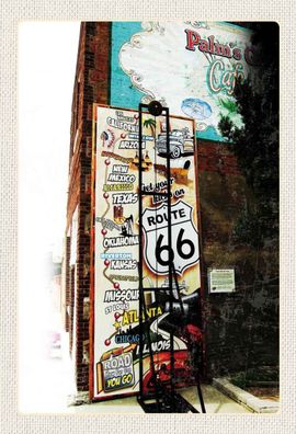 Holzschild 20x30 cm - USA Los Angeles Schil Route 66 US