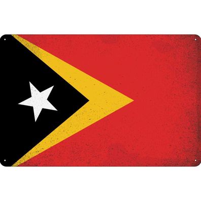 vianmo Blechschild Wandschild 30x40 cm Osttimor Fahne Flagge