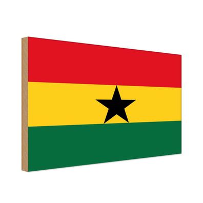 vianmo Holzschild Holzbild 30x40 cm Ghana Fahne Flagge
