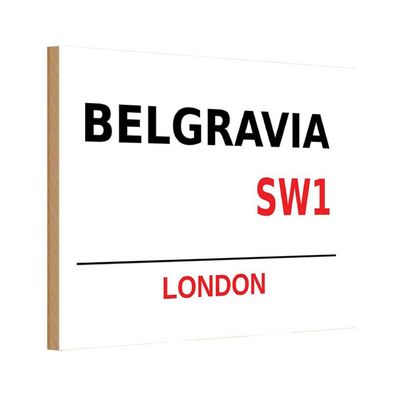 vianmo Holzschild 20x30 cm England Street Belgravia SW1