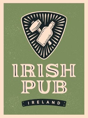 vianmo Holzschild 30x40 cm Essen Trinken Ireland Irish pub Alkohol