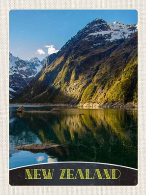 vianmo Holzschild 30x40 cm Abenteuer & Reisen Neuseeland Meer Gebirge Natur