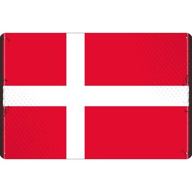 vianmo Blechschild Wandschild 18x12 cm Dänemark Fahne Flagge