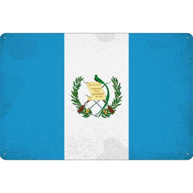 vianmo Blechschild Wandschild 30x40 cm Guatemala Fahne Flagge