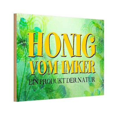 vianmo Holzschild 18x12 cm Dekoration Honig Imker Produkt der Natur