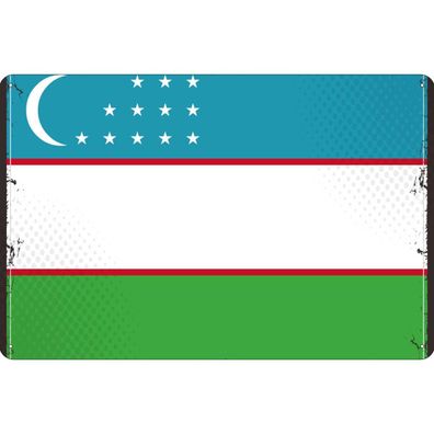 vianmo Blechschild Wandschild 30x40 cm Usbekistan Fahne Flagge