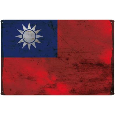 vianmo Blechschild Wandschild 20x30 cm China Taiwan Fahne Flagge