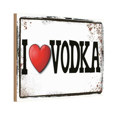 vianmo Holzschild 18x12 cm Essen Trinken Alkohol i love Vodka Metall Wanddeko