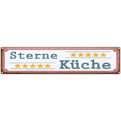 vianmo Blechschild 46x10 cm gewölbt Küche Kochen 5 Sterne Küche