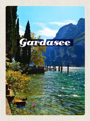 vianmo Holzschild 30x40 cm Europa Gardasee Italien Natur Sonne