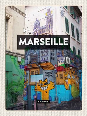 vianmo Holzschild 30x40 cm Abenteuer & Reisen Marseille France Reiseziel
