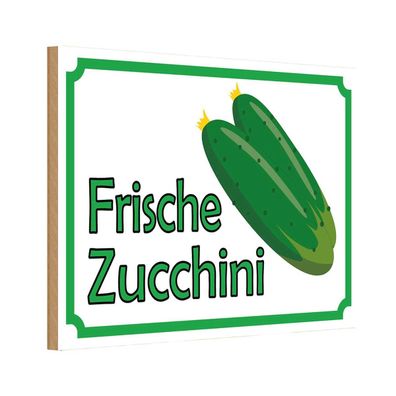 vianmo Holzschild 18x12 cm Hofladen Marktstand Laden frische Zucchini Hofladen
