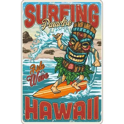 vianmo Blechschild 30x40 cm gewölbt Abenteuer & Reisen Paradise Hawaii Sommer Sport